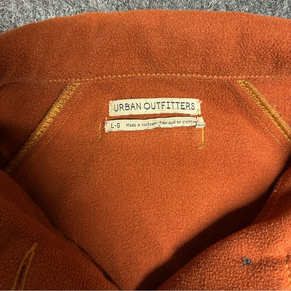Oversized Fleece Chore Jacket Barn Granola Outdoors Adventure Rust Button Up - Picture 4 of 8
